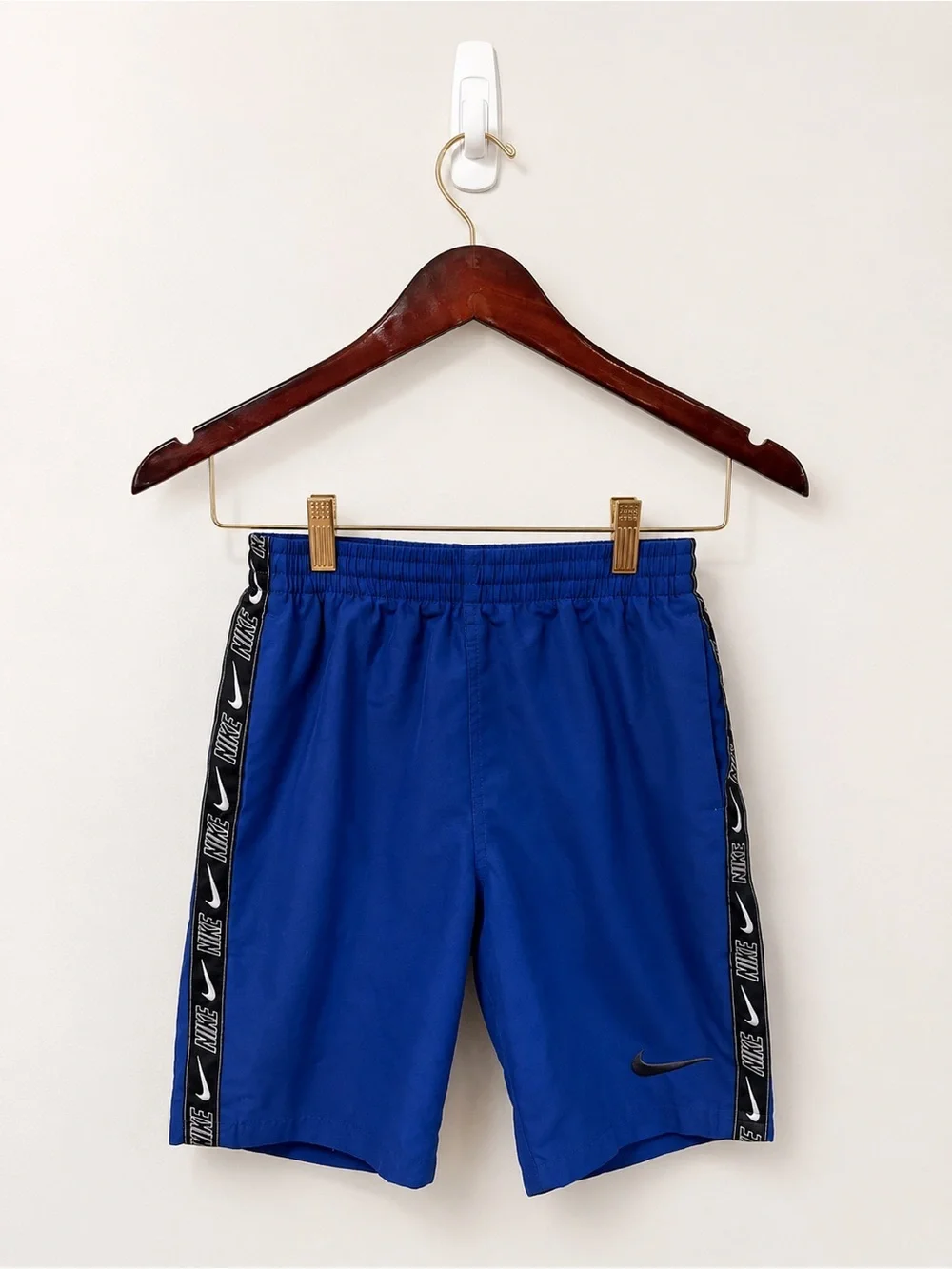 Nike Boys' Royal Blue Athletic Shorts with Logo Tape Size Large